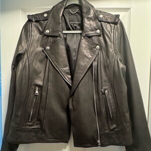 Black Leather Moto Jacket